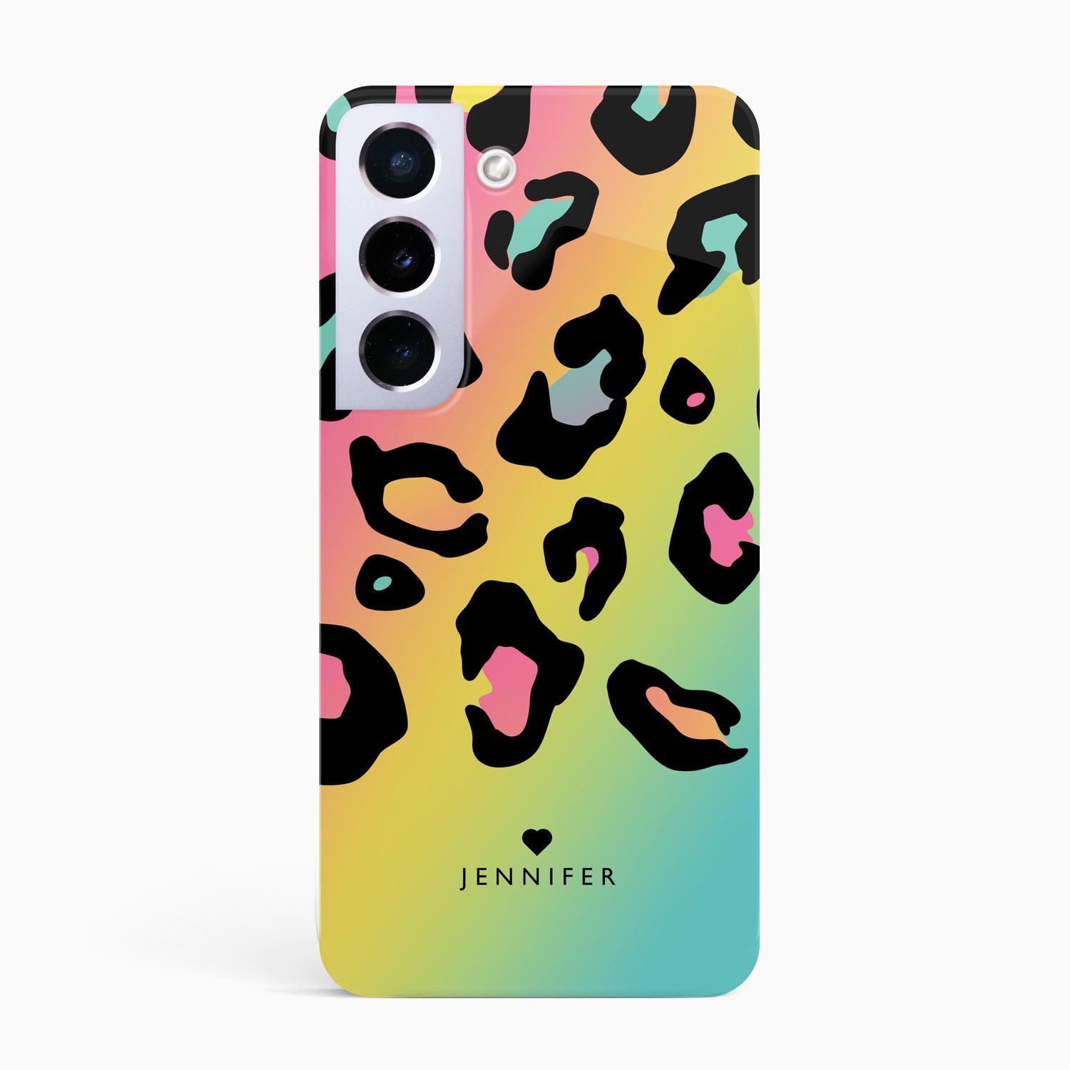 Rainbow Leopard Print Personalised Phone Case Samsung Galaxy S22 Phone Case