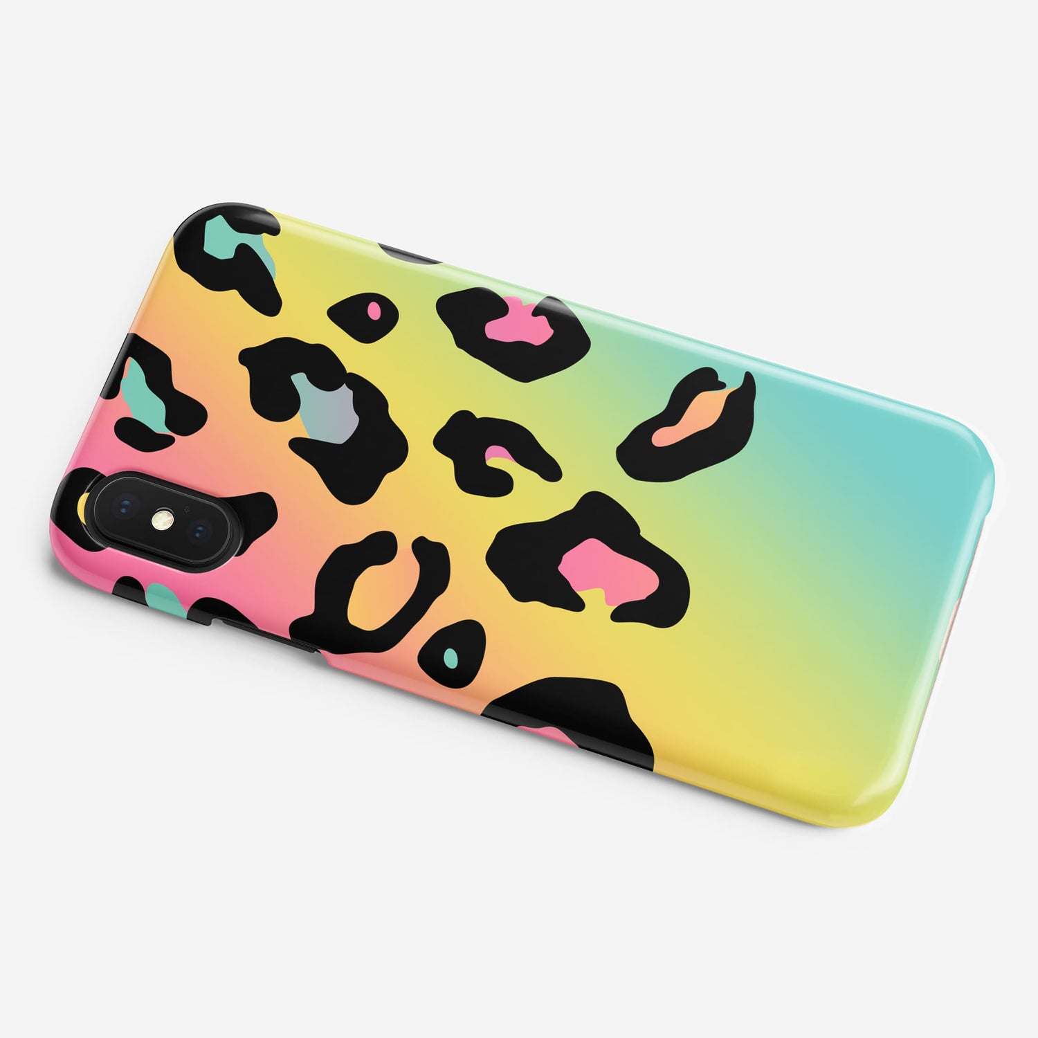 Rainbow Leopard Print Personalised Phone Case iPhone Xr Phone Case