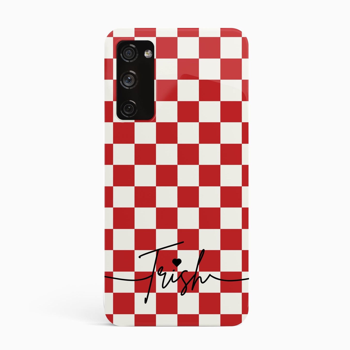 Red Checkerboard Personalised Phone Case Samsung Galaxy S20 Phone Case