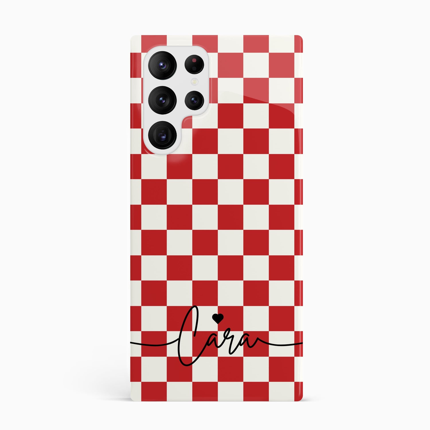 Red Checkerboard Personalised Phone Case Samsung Galaxy S22 Ultra Phone Case