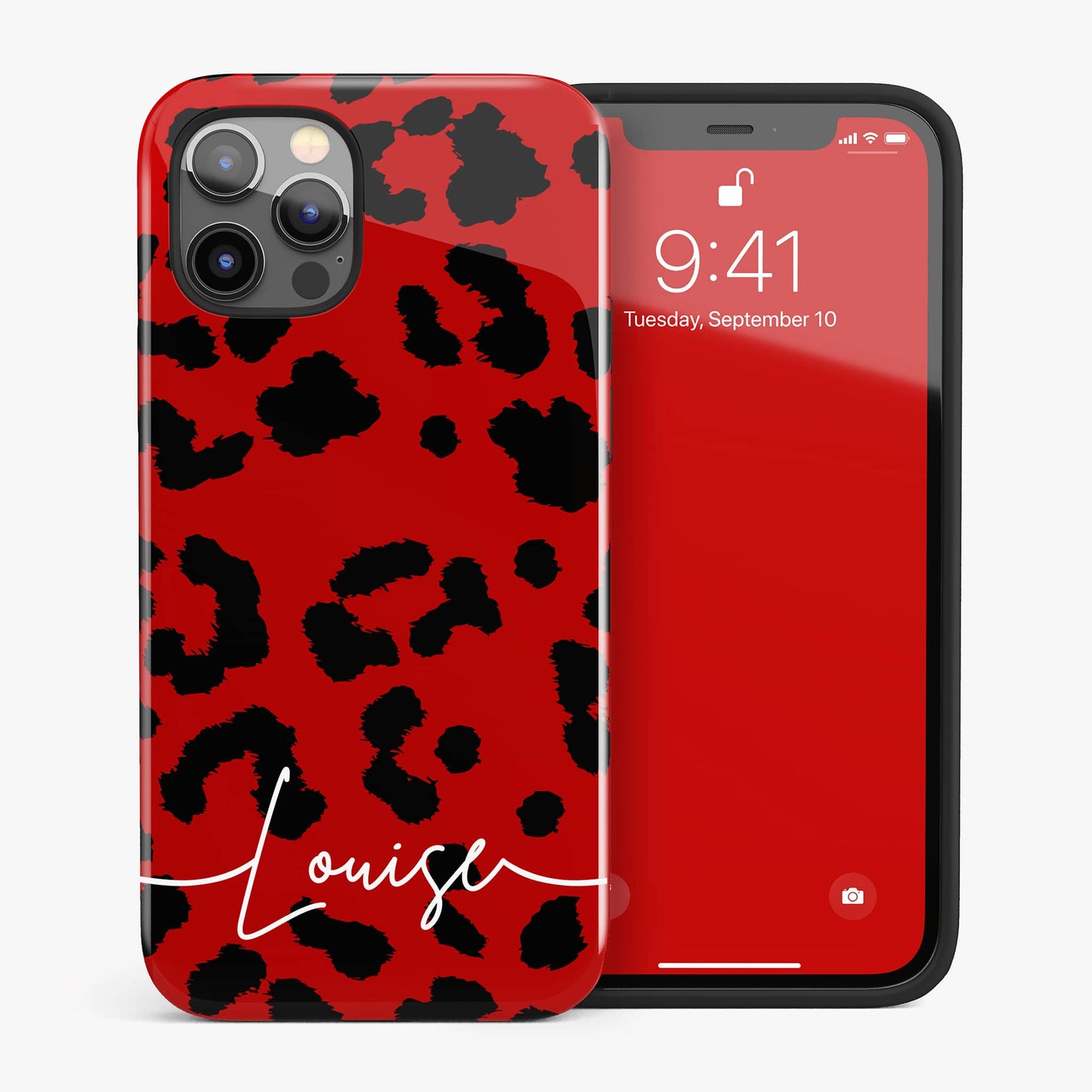 Red Leopard Print Personalised Phone Case iPhone 13 Phone Case