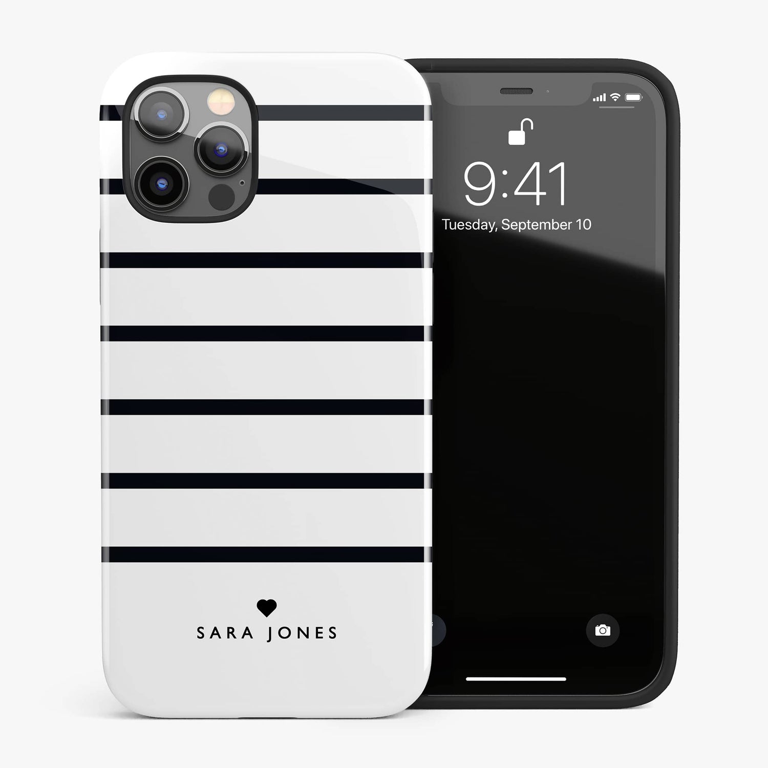 Personalised Black Stripe Phone Case iPhone 13 Phone Case