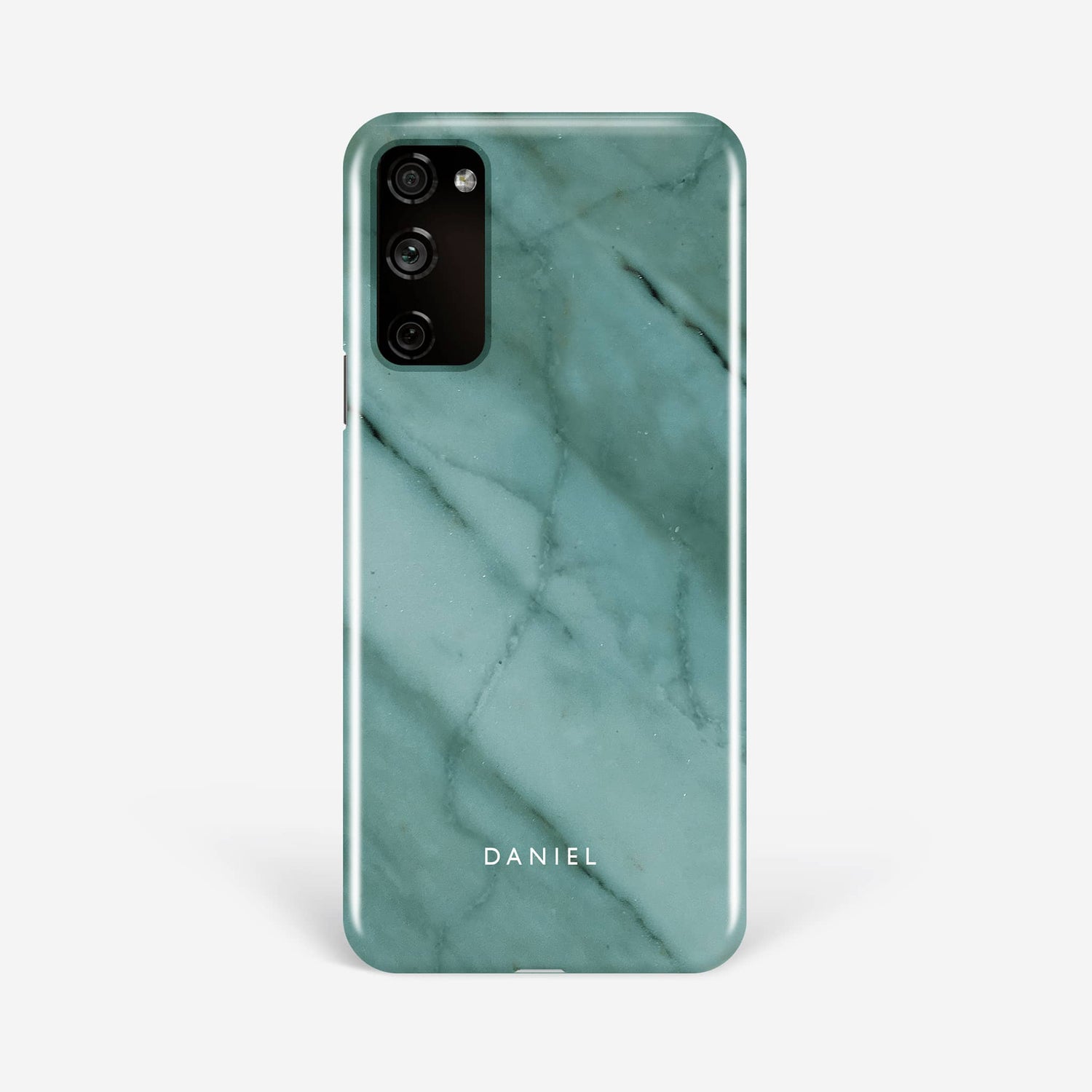 Teal Marble Personalised Name Phone Case Samsung Galaxy S20 Phone Case