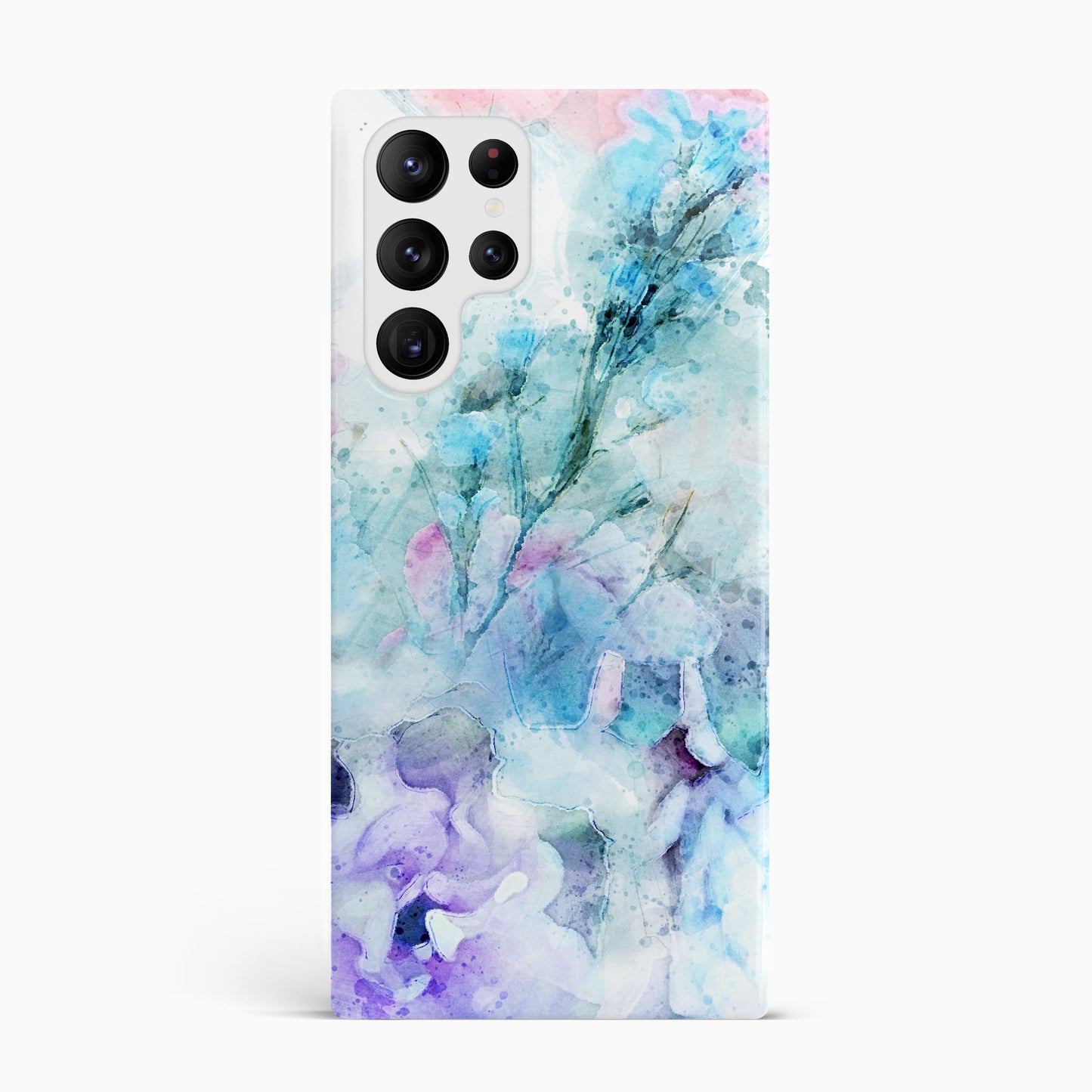 Blue Floral Marble Phone Case Samsung Galaxy S22 Ultra Phone Case