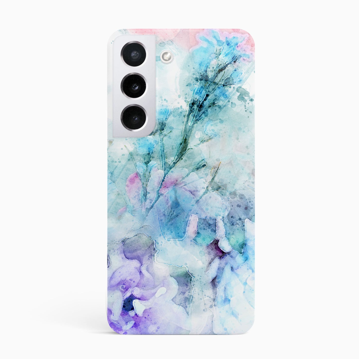 Blue Floral Marble Phone Case Samsung Galaxy S22 Phone Case