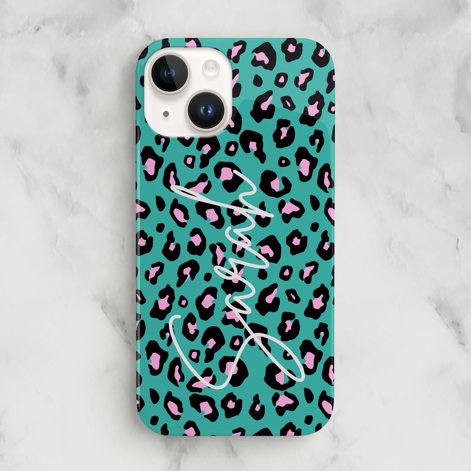 Custom Name Blue Leopard Print Phone Case  Phone Case