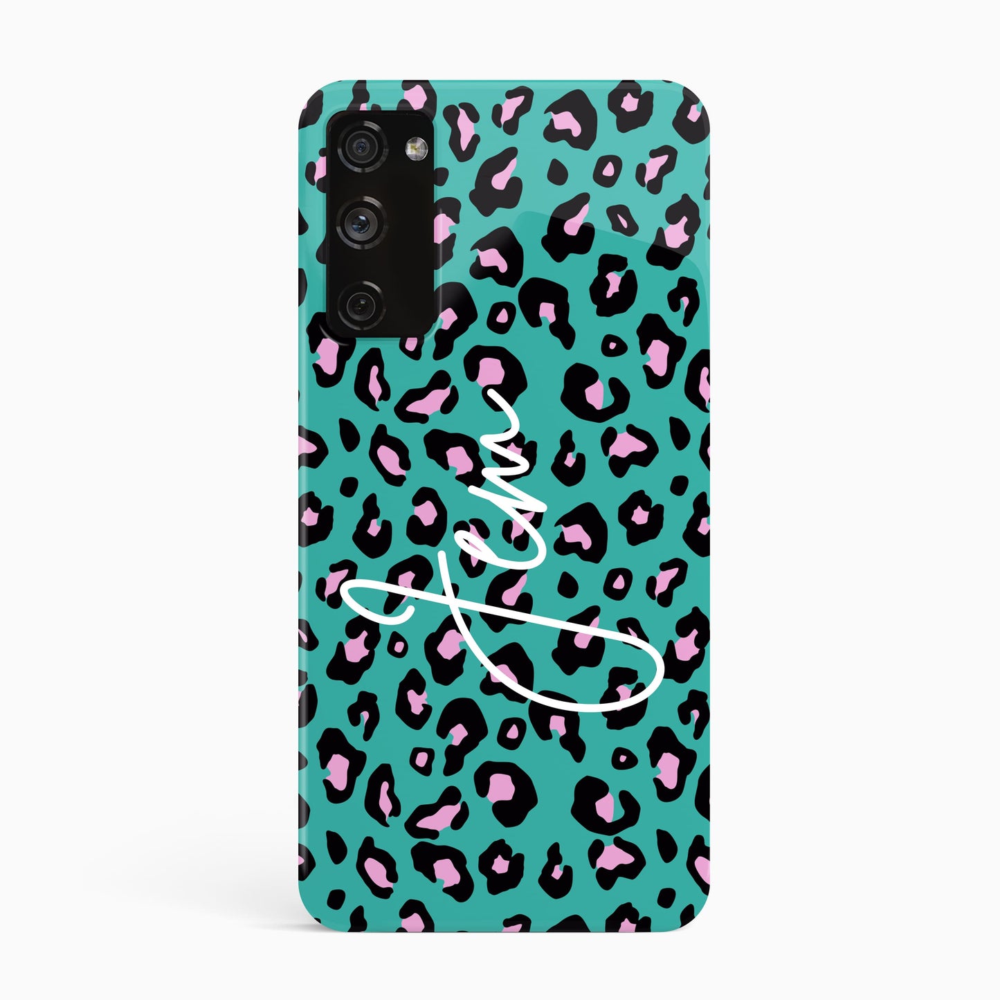 Custom Name Blue Leopard Print Phone Case Samsung Galaxy S20 Phone Case