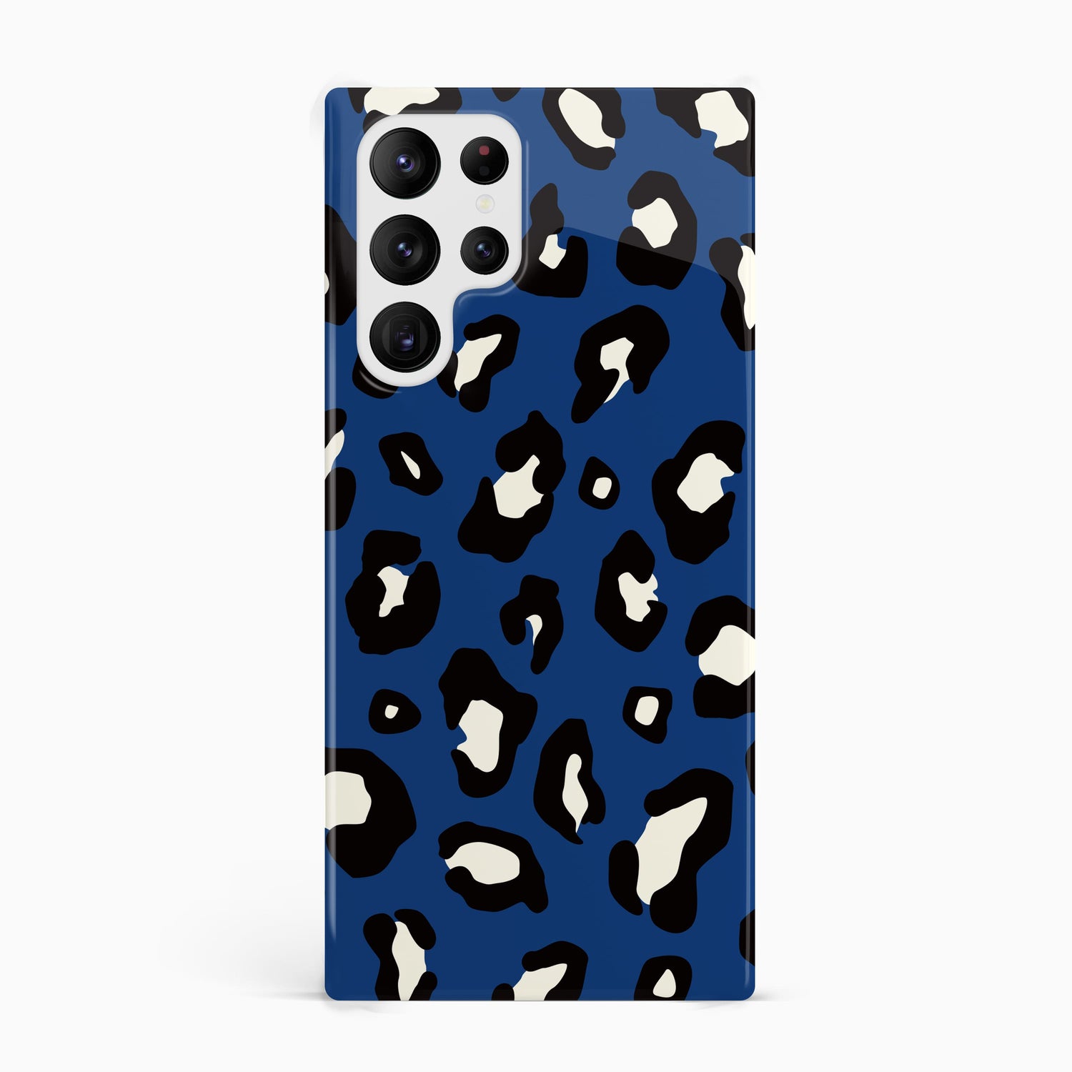Royal Blue Leopard Print Pattern Phone Case Samsung Galaxy S22 Ultra Phone Case