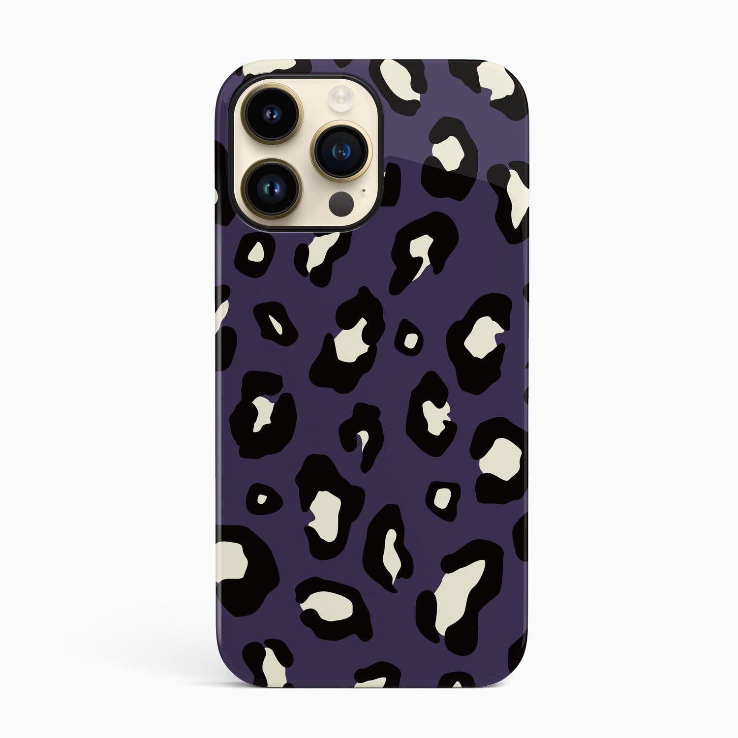 Dark Purple Leopard Print Spots Pattern Phone Case iPhone 14 Phone Case