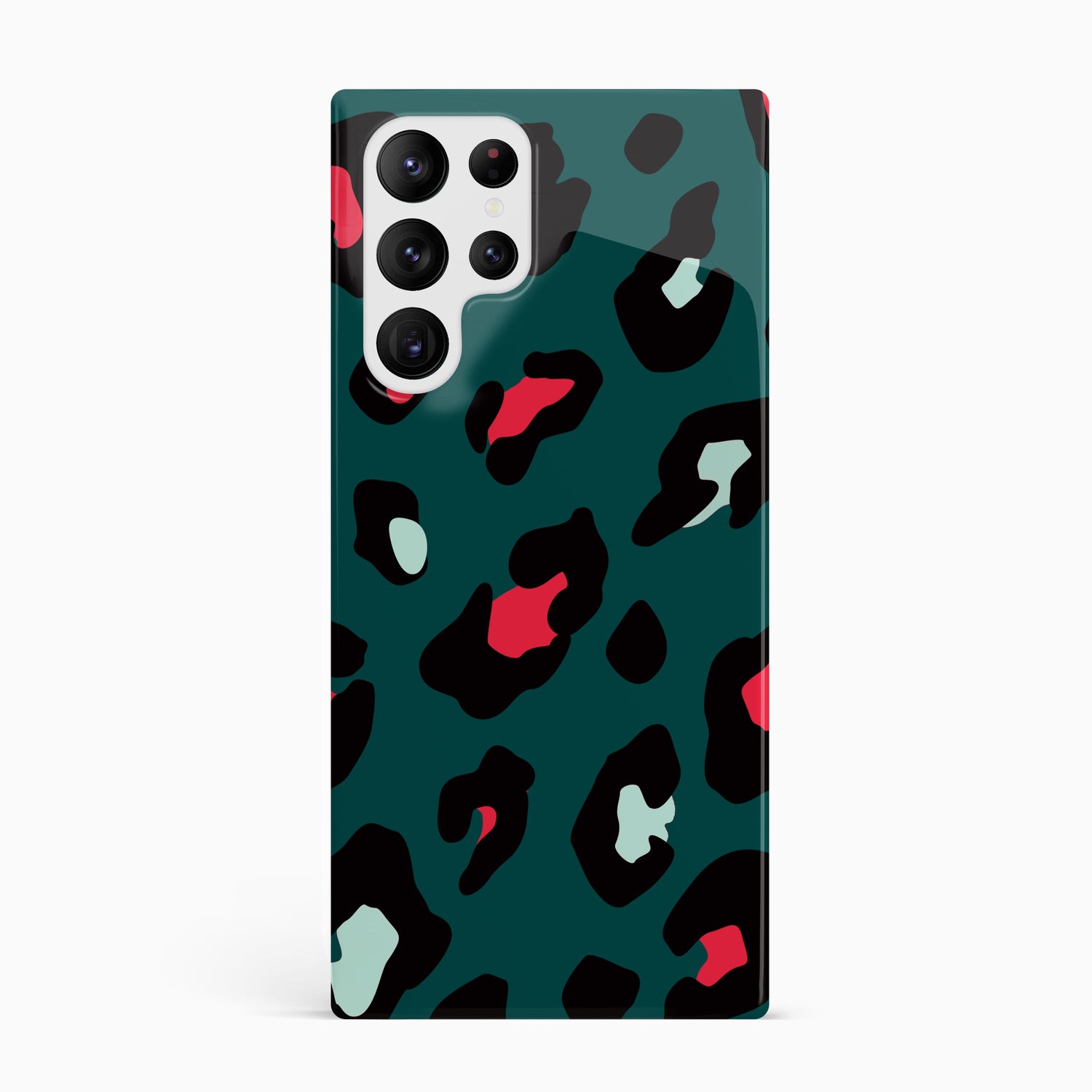 Green and Red Leopard Print Phone Case Samsung Galaxy S22 Ultra Phone Case