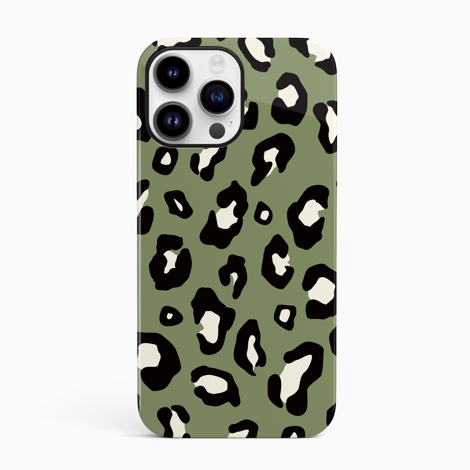 Khaki Leopard Print Animal Spots Pattern Phone Case iPhone 14 Phone Case