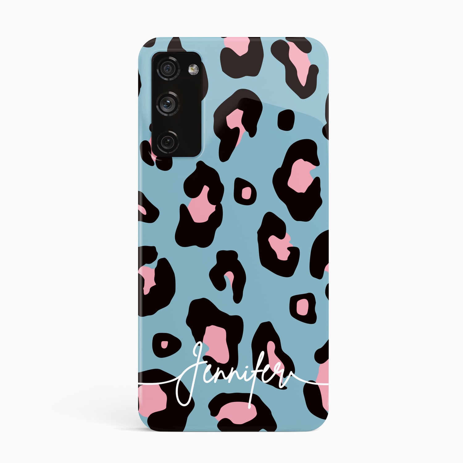 Light Blue and Pink Leopard Print Custom Phone Case Samsung Galaxy S20 Phone Case