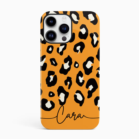 Light Orange Custom Leopard Print Phone Case iPhone 14 Phone Case