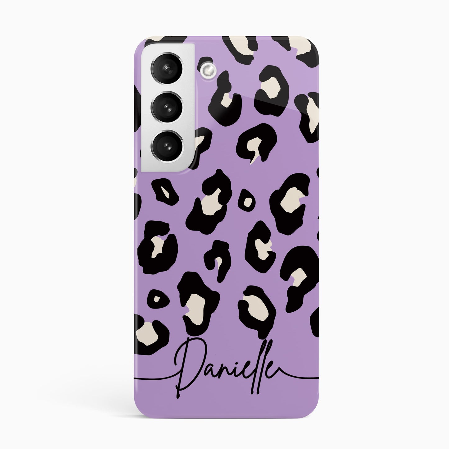 Custom Light Purple Leopard Print Phone Case Samsung Galaxy S22 Phone Case
