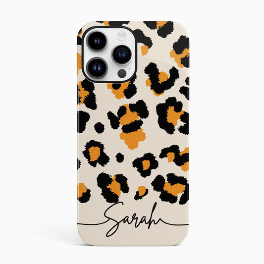 Orange Cream Custom Leopard Print Phone Case iPhone 14 Phone Case