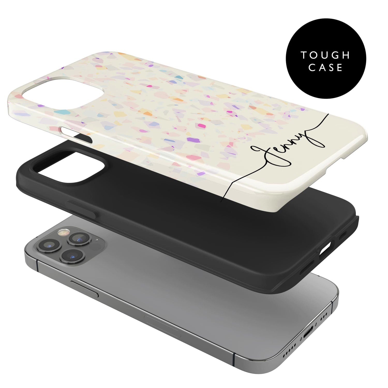 Custom Rainbow Terrazzo Phone Case  Phone Case