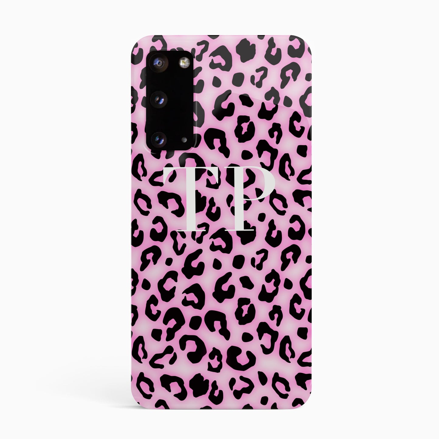 Baby blush pink Leopard Print initials Phone Case Samsung Galaxy S20 Phone Case