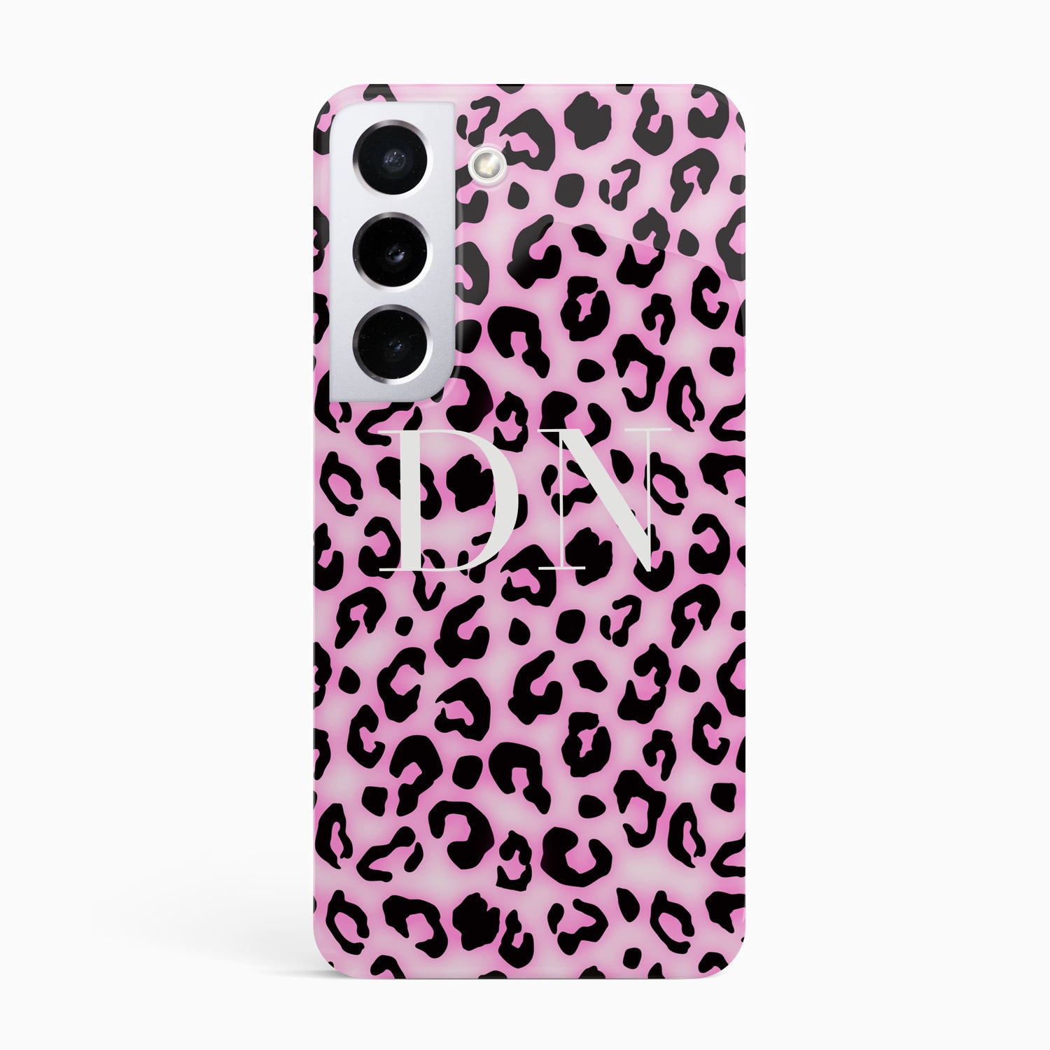 Baby blush pink Leopard Print initials Phone Case Samsung Galaxy S22 Phone Case