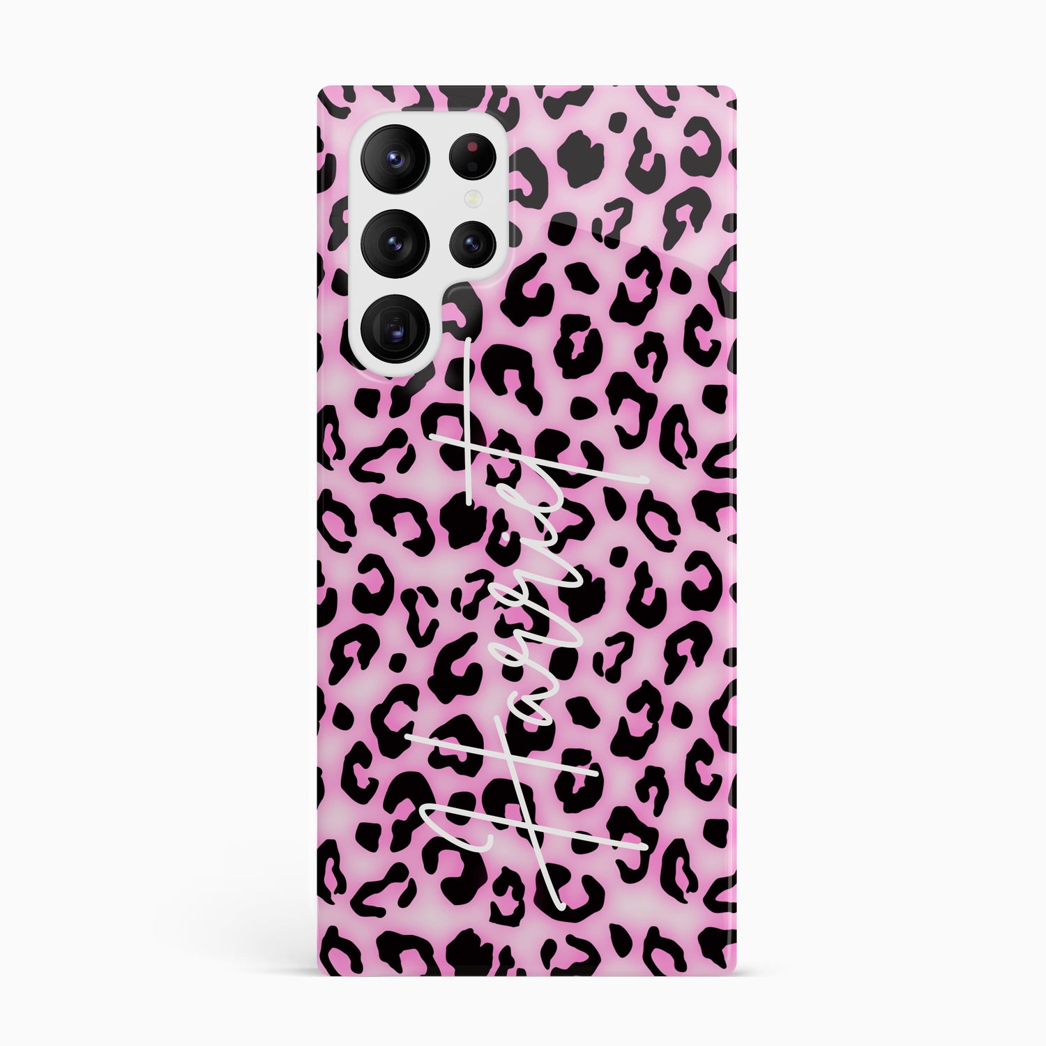 Personalised Pink Blush Leopard Print Phone Case Samsung Galaxy S22 Ultra Phone Case