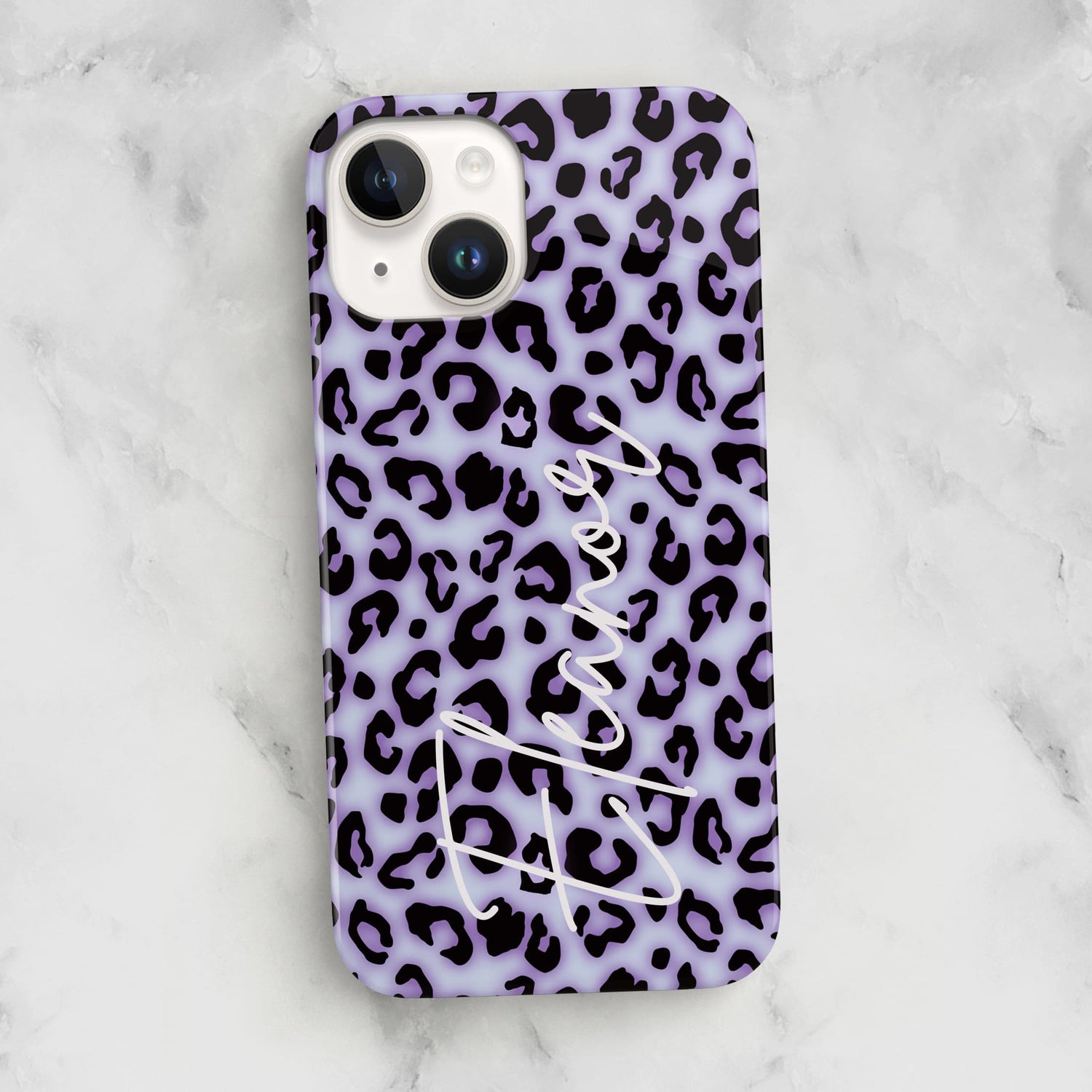 Personalised Purple Blush Leopard Print Phone Case iPhone 14 Phone Case