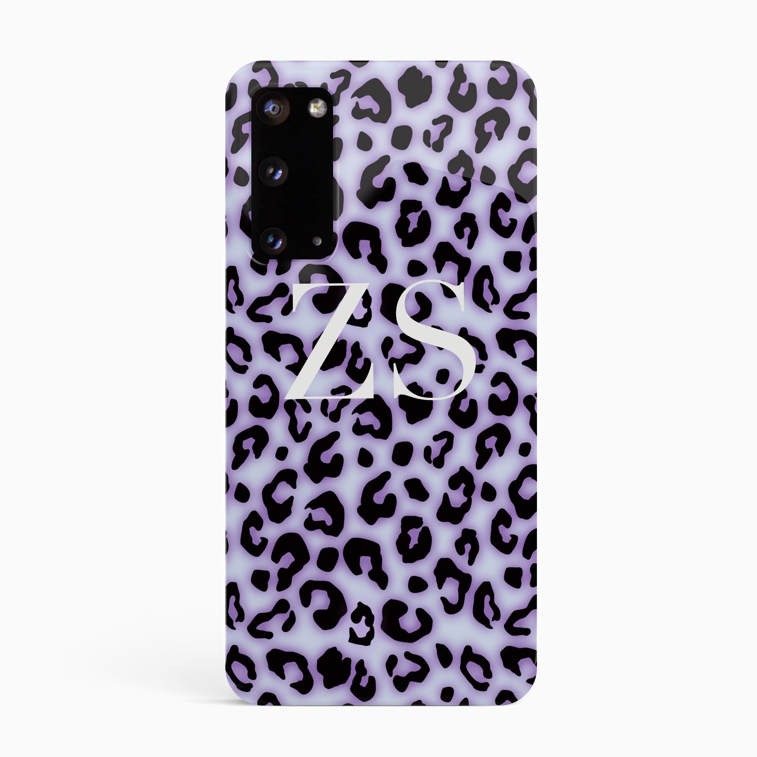 Purple blush Leopard Print initials Phone Case Samsung Galaxy S20 Phone Case