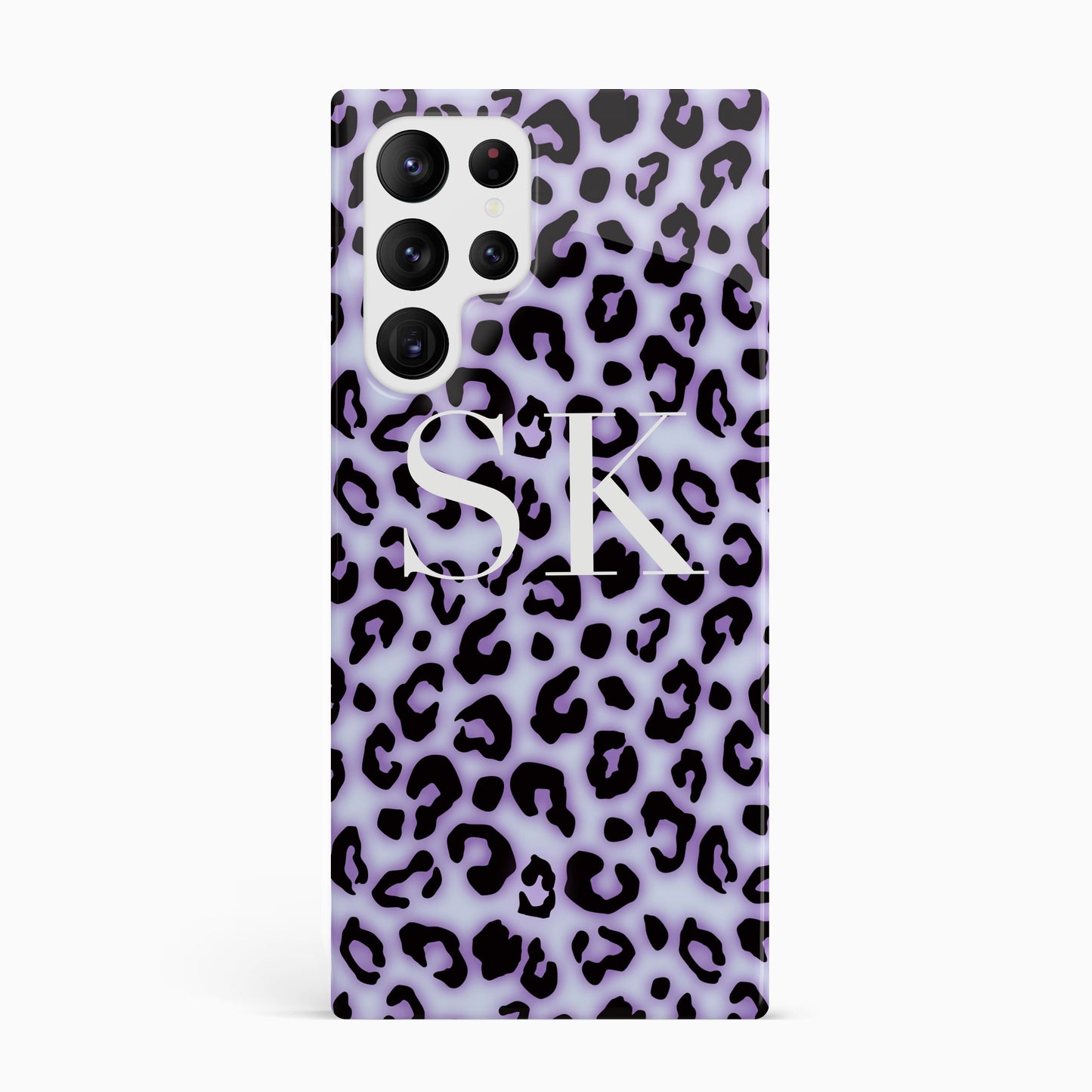 Purple blush Leopard Print initials Phone Case Samsung Galaxy S22 Ultra Phone Case