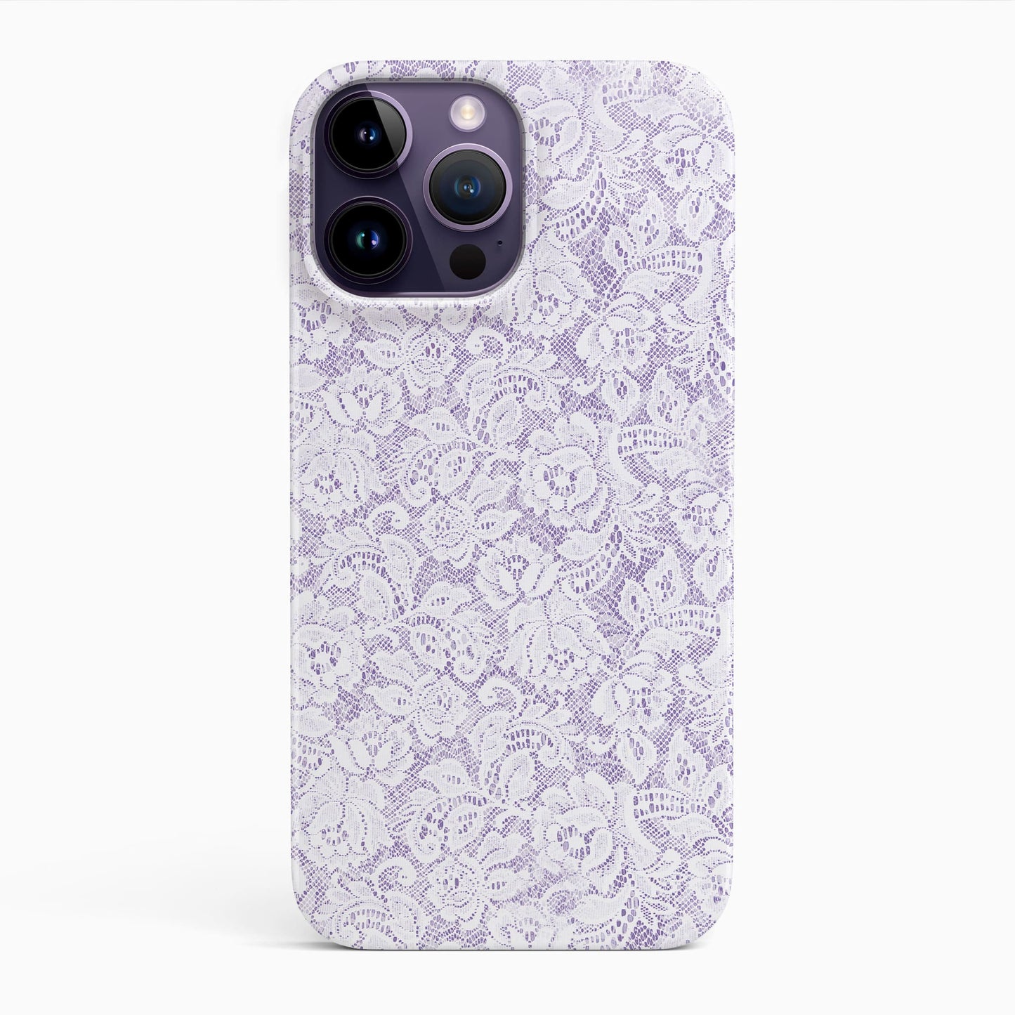 Retro Purple Lace Print Phone Case iPhone 14 Phone Case