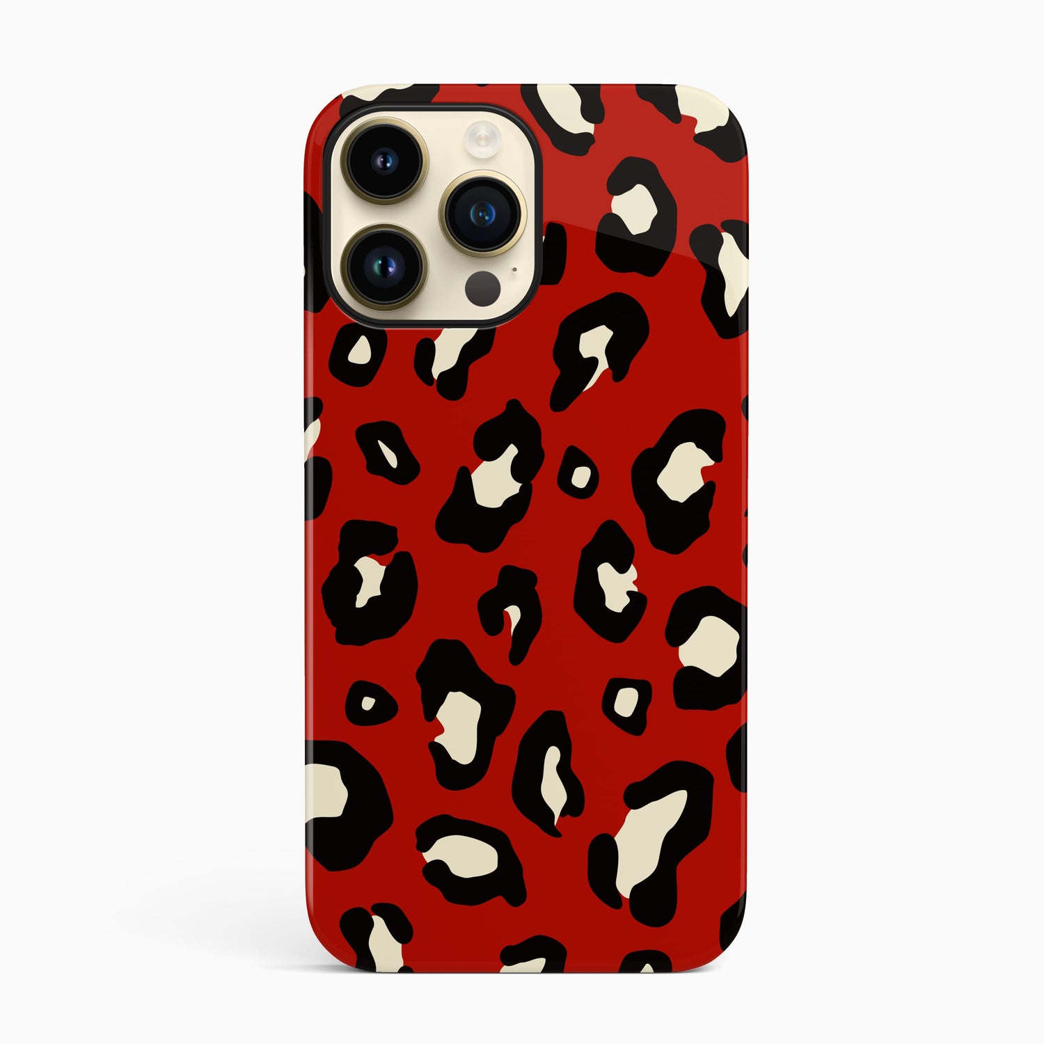 Red Leopard Print Animal Spots Pattern Phone Case iPhone 14 Phone Case