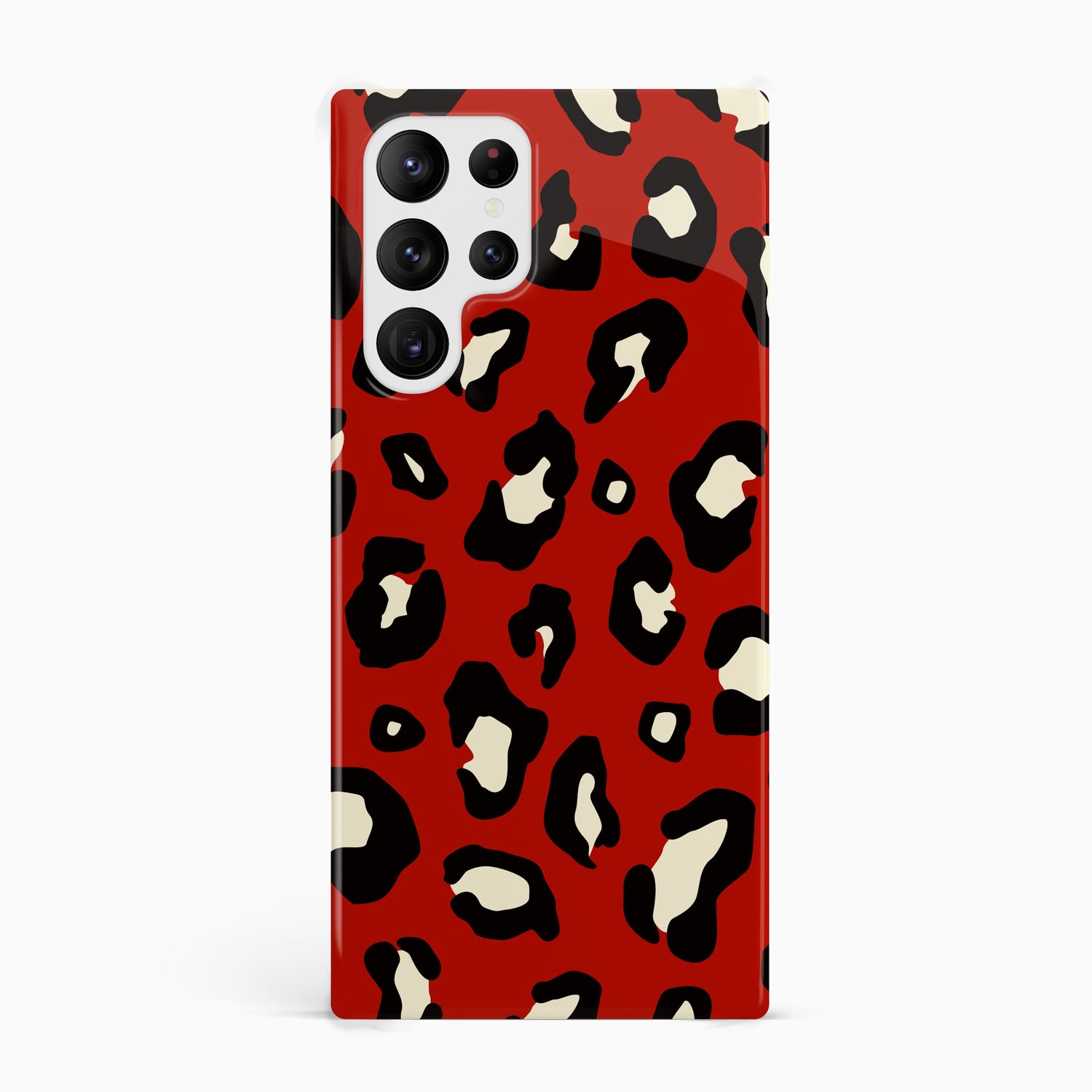 Red Leopard Print Animal Spots Pattern Phone Case Samsung Galaxy S22 Ultra Phone Case