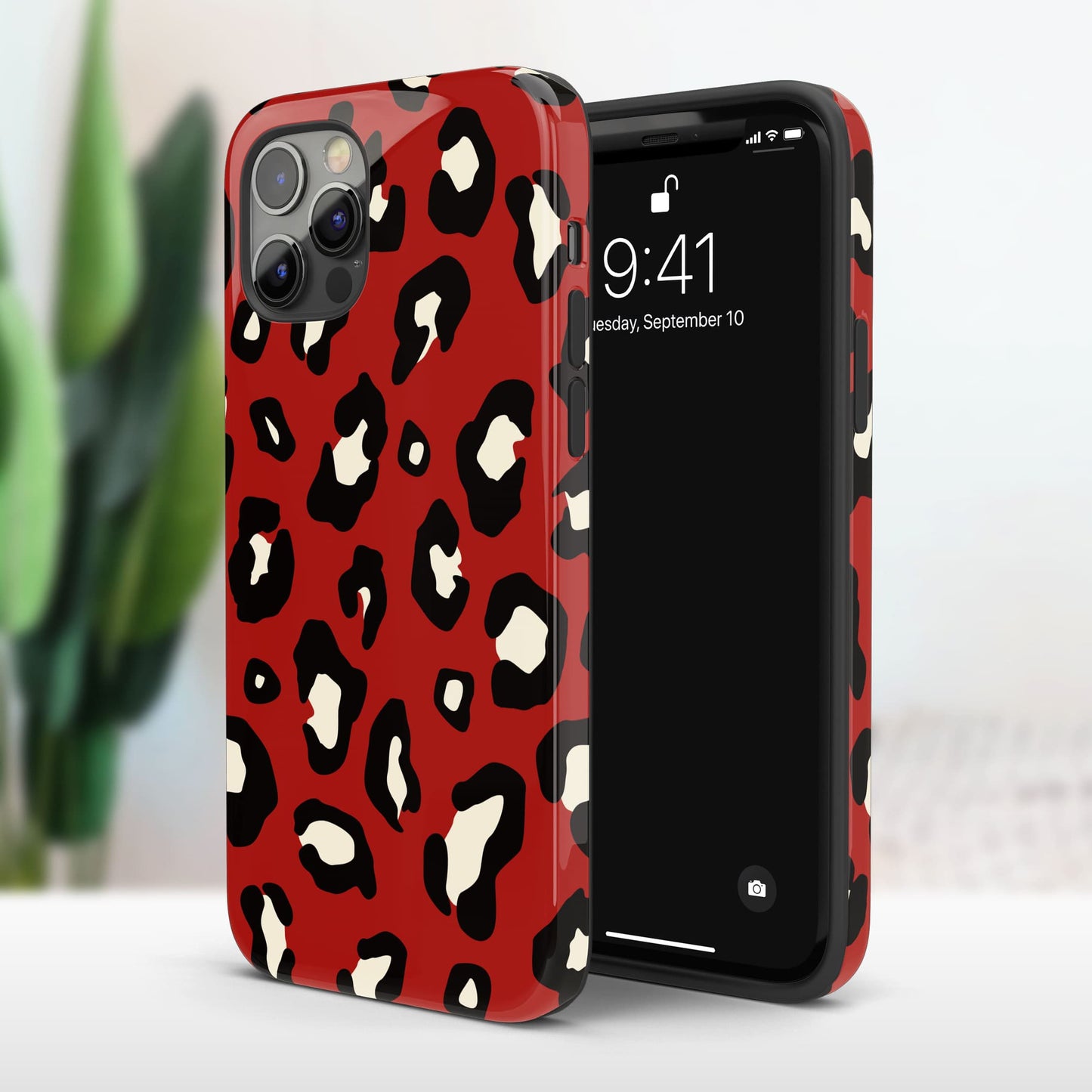 Red Leopard Print Animal Spots Pattern Phone Case  Phone Case