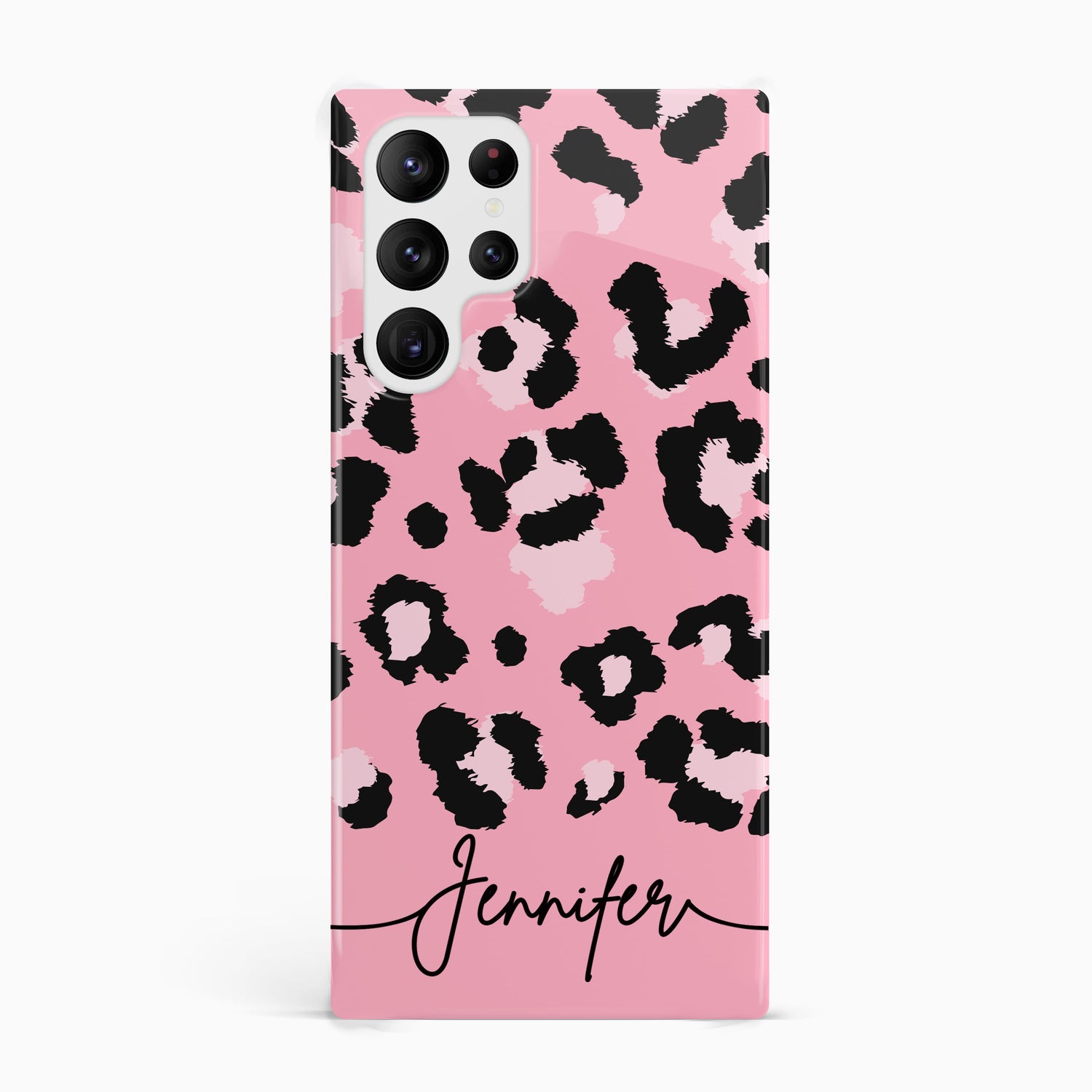 Baby Pink Leopard Print Personalised Phone Case Samsung Galaxy S22 Ultra Phone Case